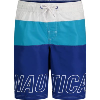 Nautica Boys' Swim Trunk with UPF 50+ Sun Protection, Colorblock Surf FK14, 6