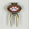 NCAA Clemson Tigers Golf Belt Clip Divot Tool Antique with Removable Ball Marker view 1