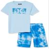 Hurley boys Swim Suit 2-piece Outfit Rash Guard Set, Blue/Tie Dye, 3T view 1