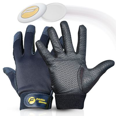 Friction Gloves - Ultimate Frisbee Gloves - Rubberized Palm & Fingers for Amazing Grip in All Conditions - Play Your Best in Any Weather - (Youth Small)