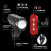 Energizer X400 Rechargeable Bike Light, IPX4 Water Resistant, Compact and Lightweight Design, Front Clip Light and Rear LED Light for Visibility Black view 2