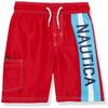 Nautica Boys' Swim Trunk with UPF 50+ Sun Protection, Side Stripe Carmine FK13, 5 view 1