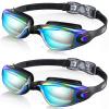 Aegend Swim Goggles, 2 Pack Swimming Goggles No Leaking Adult Men Women, Aqua & Double Aqua view 1