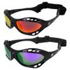 Birdz Eyewear Seahawk Padded Polarized Sunglasses 2 Pairs w/Strap Water Sports Surfing Kayaking Jetski Black w/Red & Purple Mirror Lenses view 1