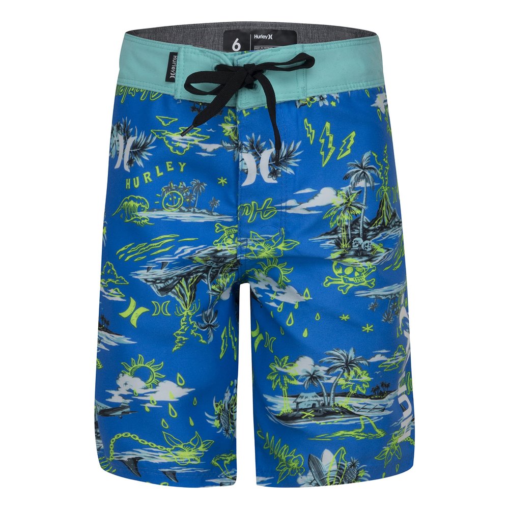 Hurley Boys Board Shorts, Blue Doodle, 4