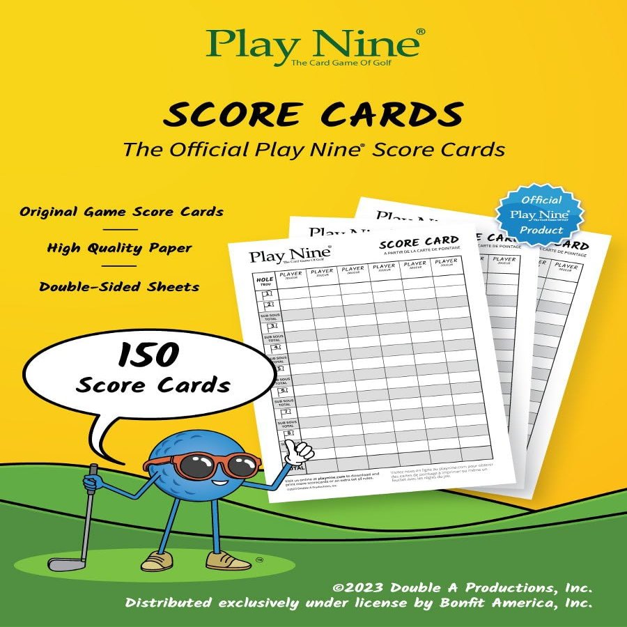 Play Nine: The Card Game of Golf! Original Score Cards- 3 Pack