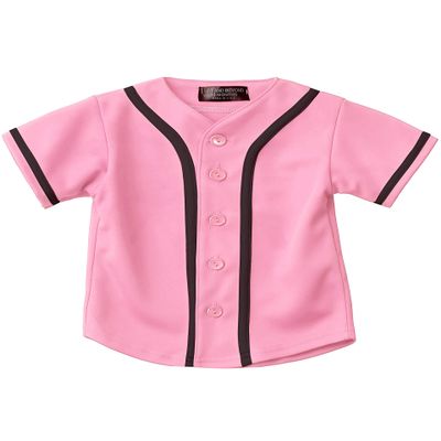 Hat and Beyond Kids Baseball Button Down Jersey (10T, 05up01_Pink/Black)