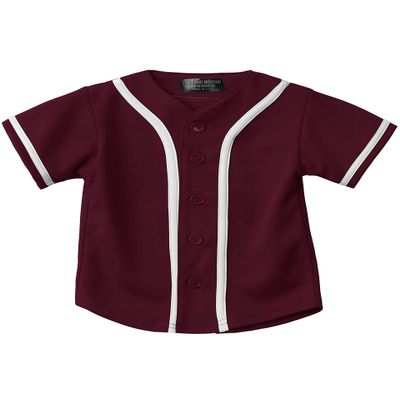 Hat and Beyond Kids Baseball Button Down Jersey (10T, 05up01_Burgundy/White)