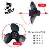 Boatman 10 1/4x13 Aluminum Outboard Boat Propeller fit Johnson Evinrude Cupped Prop Engines 15-35 HP,10-Spline view 2