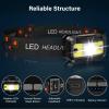 MIOISY Headlamp Rechargeable, Ultra Bright LED Head Lamp Flashlight with White Red Light, 2 Pack Motion Sensor Waterproof Headlight, 8 Modes Lights for Camping Fishing Running view 2