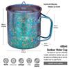 TiTo Titanium Cup Titanium Pot with Lid Ultralight Portable 450ml Foldable Handle Camping Tea Coffee Water Mug for Outdoor Backpacking Hiking Picnic Drinkware with Mesh Sack (Bright Blue) view 2
