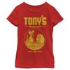 Disney Girl's Tonys Restaurant T-Shirt, Red, Large view 1