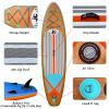Inflatable Stand Up Paddle Board (6 Inches Thick), ISUP Package W/Premium SUP Accessories & Backpack, Non-Slip Deck,Fins, Adjustable Paddle, Leash, Hand Pump,Standing Boat for Youth & Adult WOODN view 2