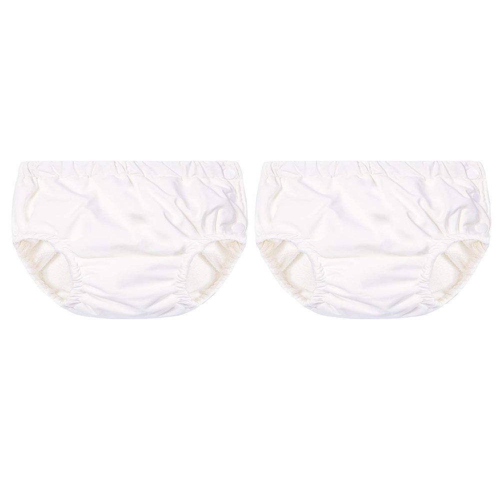 Century Star Baby Reusable Swim Diapers Pool Swimming Diapers for Toddler Boys Girls Washable Swimming Pants B White & White 6-12 Months