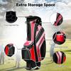 OFFICEJOY Golf Stand Bag, Golf Club Bag w/6 Large Way Top Dividers & 7 Pockets, Lightweight Golf Carry Bag w/Ergonomic Dual Straps & 2 Aluminium Pole, Lightweight Golf Bag for Men & Women (Red) view 4