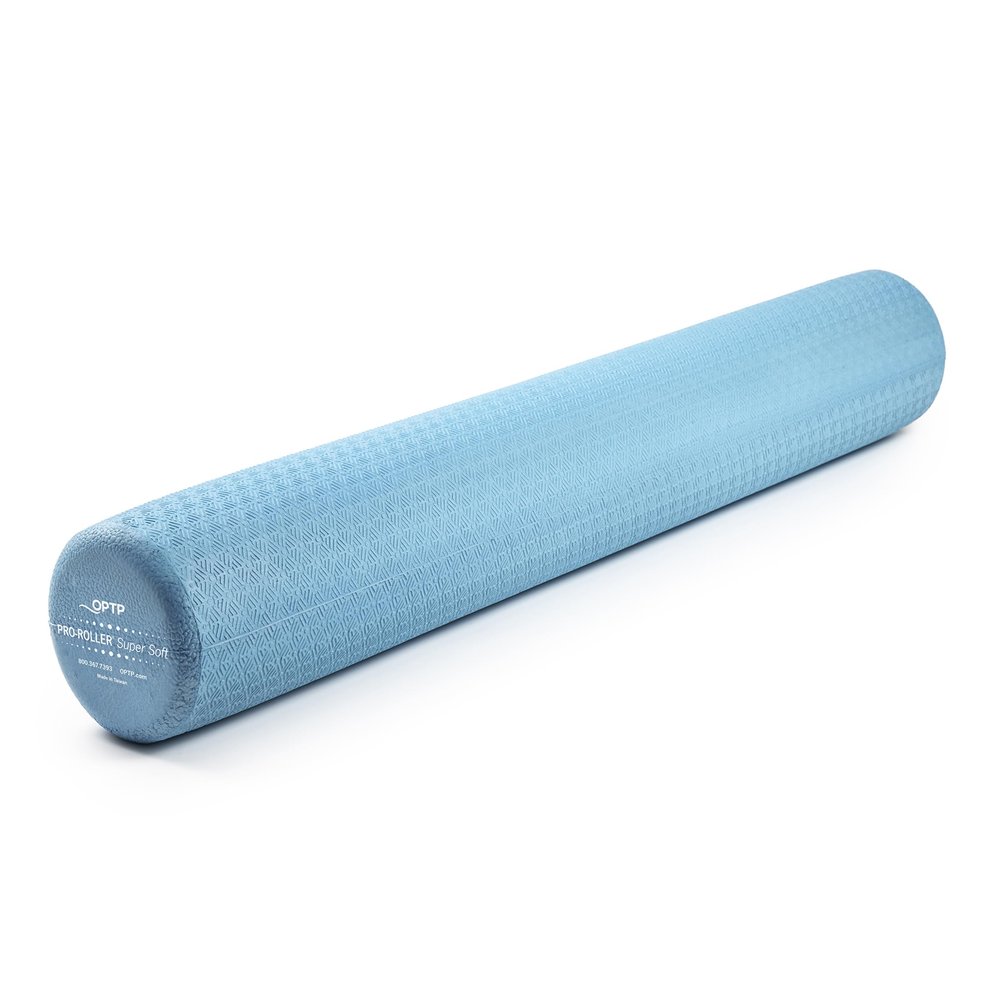 OPTP PRO-Roller Super Soft Density Foam Roller 36 in - Light Blue Low Density Foam Roller for Exercise, Gentle Massage, and Physical Therapy 36" x 6" Round