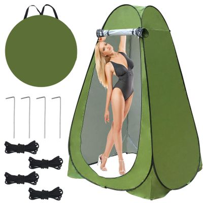 Pop Up Shower Tent, Pop Up Changing Tent Camping Privacy Shelter for Outdoor Bathing, Beach, Hiking,Picnic, Fishing -Waterproof Green