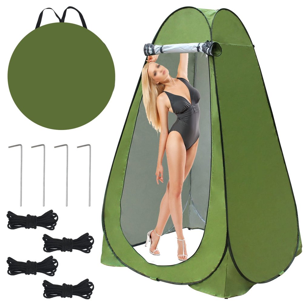 Pop Up Shower Tent, Pop Up Changing Tent Camping Privacy Shelter for Outdoor Bathing, Beach, Hiking,Picnic, Fishing -Waterproof Green