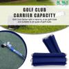 Golf Club Carrier with Golf Club Brush & Carabiner Clip  Holds up to 6 Golf Clubs, Keeps Your Clubs Visible, Clean and Dry  Premium Quality Golf Club Holder (Blue_White with Golf Brush) view 4