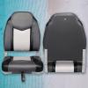 Leader Accessories A Pair of Elite Low/High Back Folding Fishing Boat Seat (2 Seats) (Black/Light Grey/Charcoal) view 2