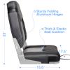 Leader Accessories A Pair of Elite Low/High Back Folding Fishing Boat Seat (2 Seats) (Black/Light Grey/Charcoal) view 3