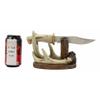 8 Point Buck Stag Deer Antlers Display with Bear Sculpted Dagger view 3