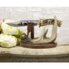 8 Point Buck Stag Deer Antlers Display with Bear Sculpted Dagger view 4