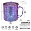 TiTo Titanium Cup Titanium Pot with Lid Ultralight Portable 450ml Foldable Handle Camping Tea Coffee Water Mug for Outdoor Backpacking Hiking Picnic Drinkware with Mesh Sack (Purple) view 2