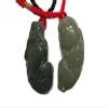 2" China Certified Nature Nephrite Jade Hetian Pebble Wealth Pixiu Pair Necklace Pendants 3079 view 1