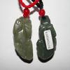 2" China Certified Nature Nephrite Jade Hetian Pebble Wealth Pixiu Pair Necklace Pendants 3079 view 2