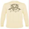 Born of Water Spearfishing Shirt: Performance Long Sleeve: Skull & Spearguns: Pale Yellow - M