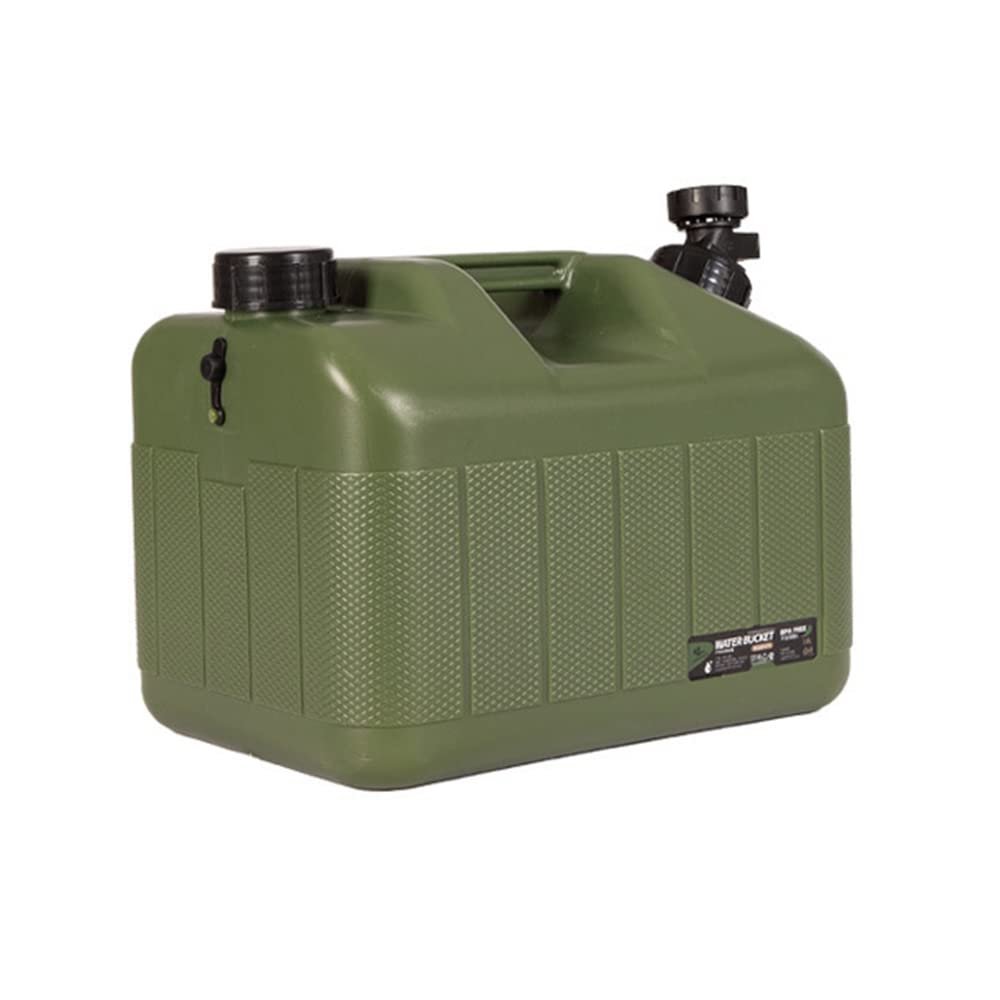 DESERT & FOX Water Container with Spigot 2.6/4.8/6.6Gal PE Water Storage Carrier Portable Green Bucket for Camping Hiking Picnic BBQ(Green 2.6Gal)