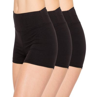 ALWAYS Women Boyshort Underwear Panties - Soft Stretch Boxer Brief Yoga Shorts 3 Pack Black 2X Small