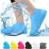 VBoo Waterproof Shoe Covers, Non-Slip Water Resistant Overshoes Silicone Rubber Rain Shoe Cover Outdoor cycling Protectors apply to Men, Women, Kids (Large, Blue) view 1