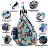 ZOEA Pickleball Bag, Sport Pickleball Sling Bag for Women Man, Adjustable Pickleball Backpack with Water Bottle Holder, Fits 4 Paddles and All Your Other Gear (Mixed Grey), Mixed Grey, L, Pickleball view 4