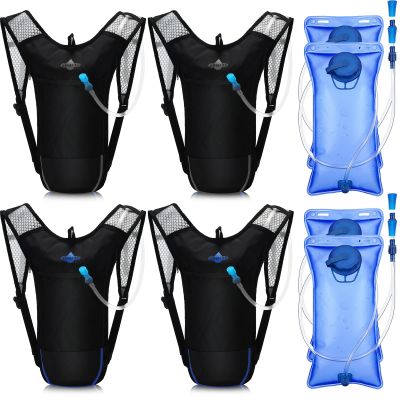 Weewooday 4 Pack Hydration Backpack Pack with 2l Water Bladder Hiking Lightweight Water Backpack Bulk with Hydration Bladder Running Cycling Biking Camping Music Festival Outdoor for Men and Women
