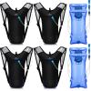 Weewooday 4 Pack Hydration Backpack Pack with 2l Water Bladder Hiking Lightweight Water Backpack Bulk with Hydration Bladder Running Cycling Biking Camping Music Festival Outdoor for Men and Women view 1