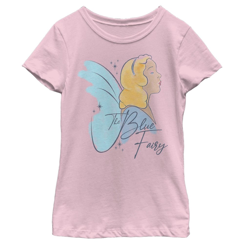Disney Girl's The Blue Fairy Short Sleeve Tee Shirt, Pink, Large
