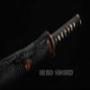 HERO SWORD-Fully Handmade Black Genuine Ray Skin Tanto Real Top Japanese Hitatsura Hamon Razor Sharp Blade Japanese Samurai Sword Dragon King of The Sea Theme High Grade Collectibles view 3