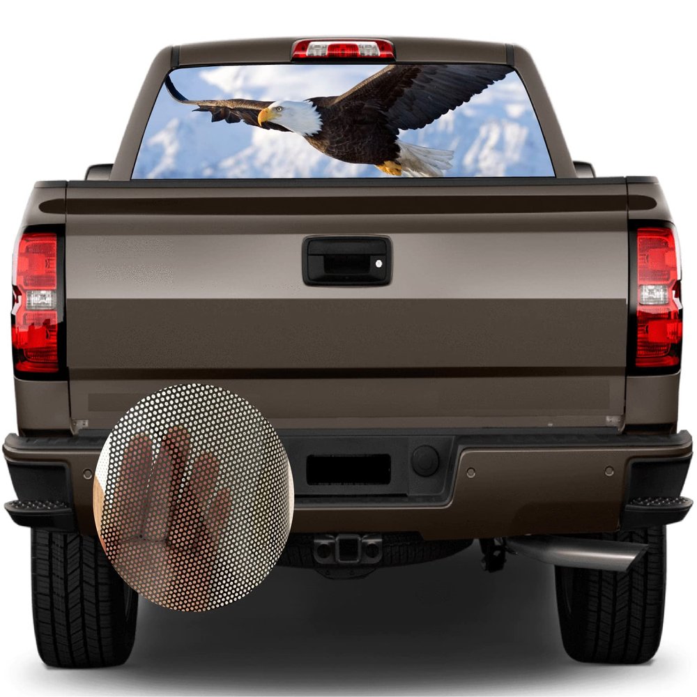 American Bold Eagle Perforated Decal 66x22 in
