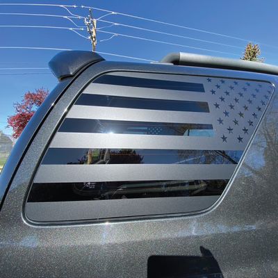 Acorn Graphics | American Flag PrezisionCut 2003-2009 Toyota 4Runner Vinyl Window Decal | Driver Side Only
