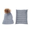Kids Winter Hat and Scarf Set 2Pcs Winter Warm Knit Beanie Cap and Scarf for Toddler Baby Girls Boys 5-14 Years Old (Gray, One Size) view 4