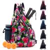 ZOEA Pickleball Sling Bag, Adjustable Pickleball Backpack with Water Bottle Holder, Fits 4 Paddles, Mixed Purple view 1