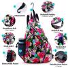 ZOEA Pickleball Sling Bag, Adjustable Pickleball Backpack with Water Bottle Holder, Fits 4 Paddles, Mixed Purple view 4