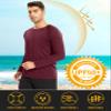 Mens Hiking Shirts Fishing Shirts Long Sleeve Quick Dry Rash Guard UV Protection Clothing Sun Protection Summer UPF 50 Shirts Wine view 2