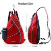 ZOEA Pickleball Sling Bag, Adjustable Pickleball Backpack with Water Bottle Holder, Fits 4 Paddles, Red view 2