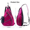 ZOEA Pickleball Bag, Sport Pickleball Sling Bag for Women Man, Adjustable Pickleball Backpack with Water Bottle Holder, Fits 4 Paddles and All Your Other Gear (Rose Red) view 2