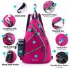ZOEA Pickleball Bag, Sport Pickleball Sling Bag for Women Man, Adjustable Pickleball Backpack with Water Bottle Holder, Fits 4 Paddles and All Your Other Gear (Rose Red) view 4