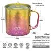 TiTo Titanium Cup Titanium Pot with Lid Ultralight Portable 450ml Foldable Handle Camping Tea Coffee Water Mug for Outdoor Backpacking Hiking Picnic Drinkware with Mesh Sack (Colorful) view 2