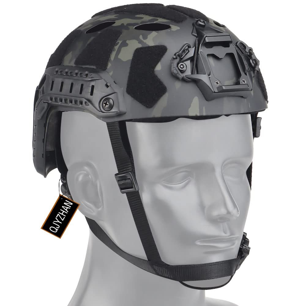 2022 New Tactical Rapid Helmet, Rapid MICH Ballistic Helmet with Side Rails and NVG Mount, Rapid Protection Helmet for Airsoft Paintball Hunting Shooting Outdoor Sports